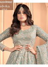 AASHIRWAD ADVIKA GOLD Latest Fancy Designer Festive Wear Butterfly Net With Front Back Embroidery Work Gown Collection
